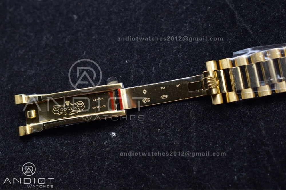 DayDate 36 YG QF Best Edition 904L Steel Gold Dial with Roman Mark on President Bracelet vr3255 V5 (Gain Weight)