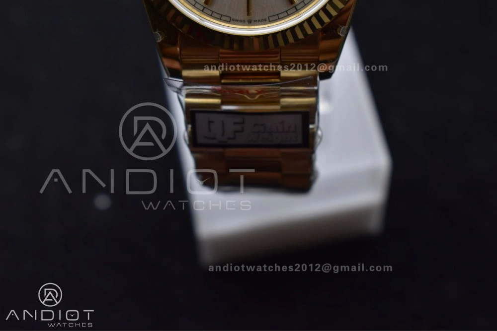 DayDate 36 YG QF Best Edition 904L Steel Silver Dial on President Bracelet vr3255 V5 (Gain Weight)