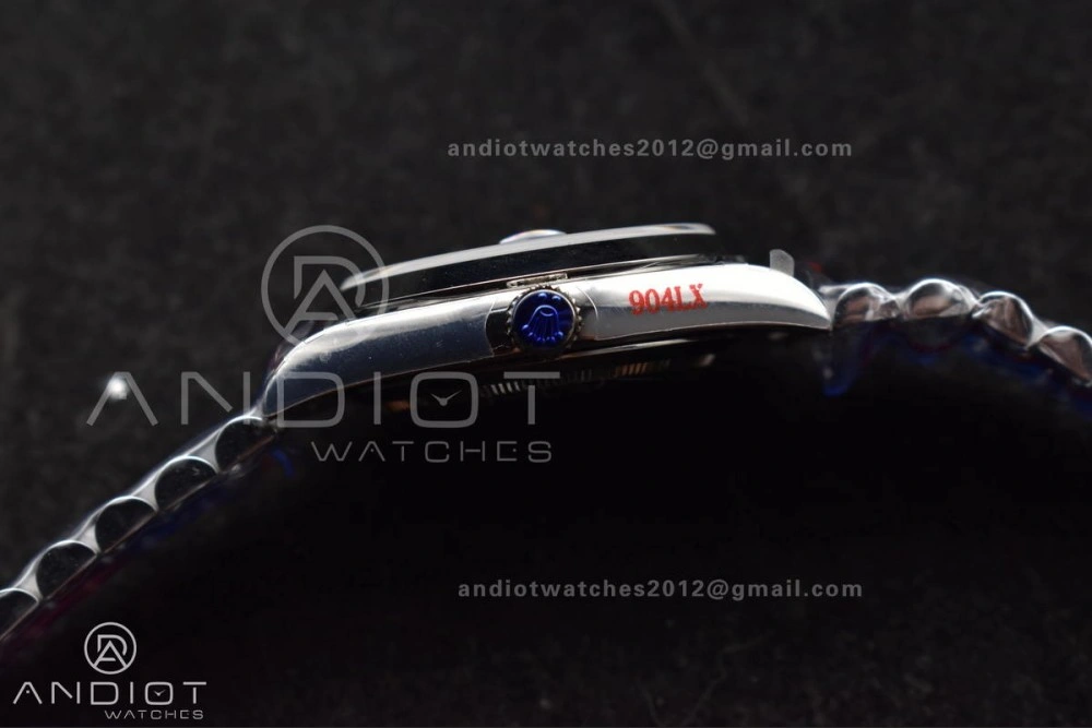 DayDate 40 GMF Tungsten Weighted 904L Steel Blue Dial Roman Markers On President Bracelet A3255 V4
