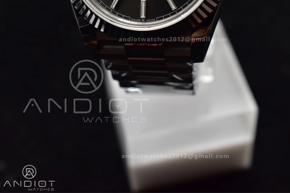 DayDate 40 GMF Tungsten Weighted 904L Steel Grey Dial Stick Markers On President Bracelet A2836 V2