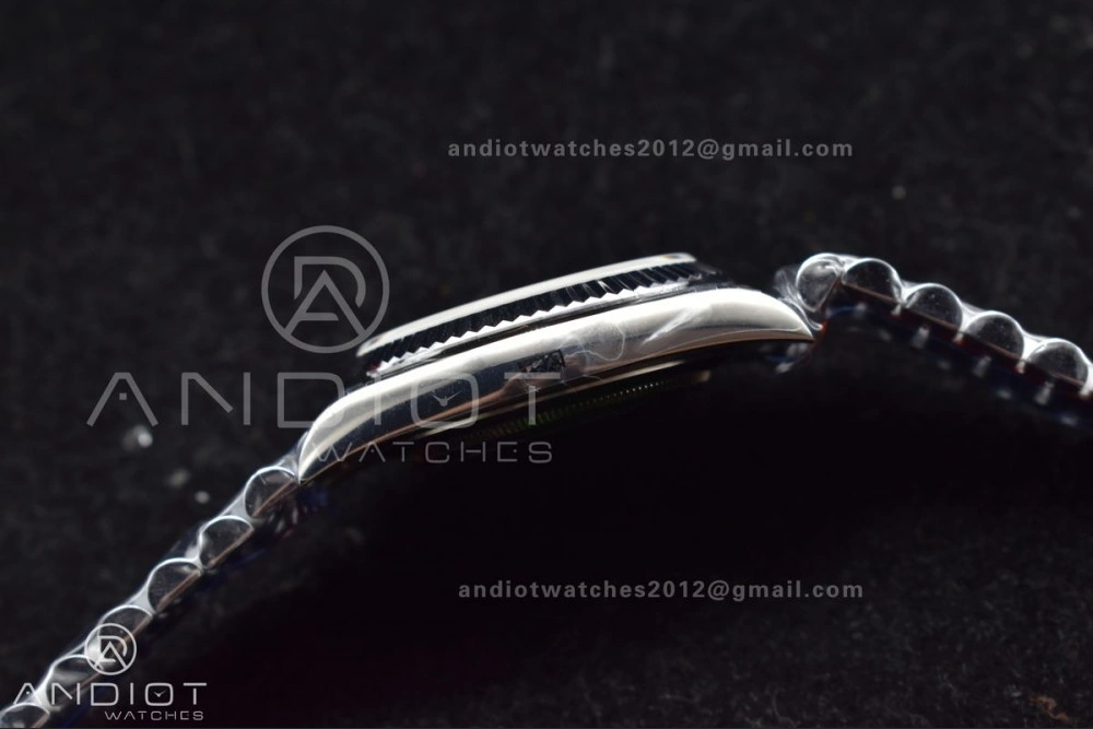 DayDate 40 GMF Tungsten Weighted 904L Steel Grey Dial Stick Markers On President Bracelet A2836 V2