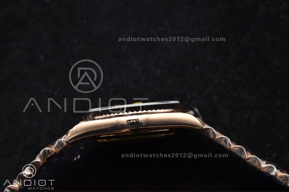 DayDate 40 RG GMF 904L Steel Meteorite Dial Crystal Markers On President Bracelet A3255