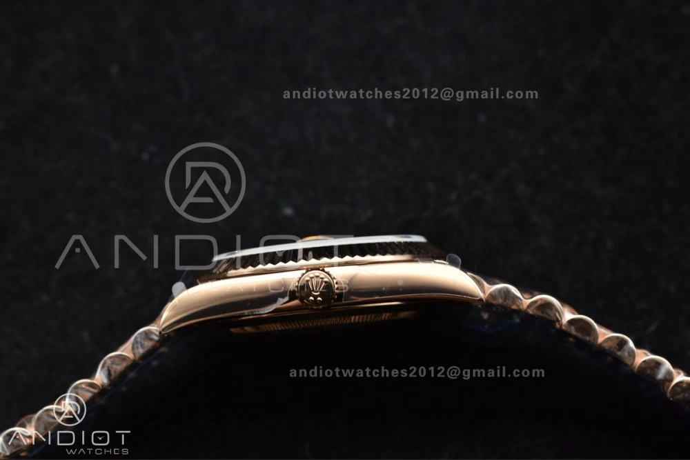 DayDate 40 RG GMF 904L Steel Meteorite Dial Crystal Markers On President Bracelet A3255