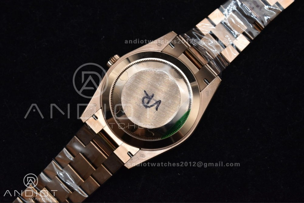 DayDate 40 RG GMF 904L Steel Meteorite Dial Crystal Markers On President Bracelet A3255