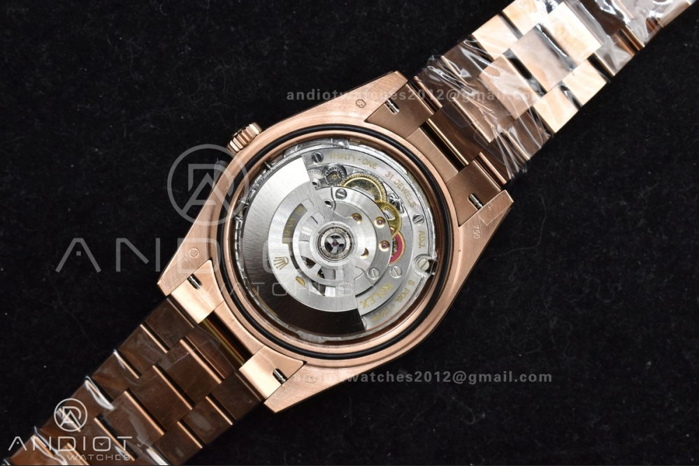 DayDate 40 RG GMF 904L Steel Meteorite Dial Crystal Markers On President Bracelet A3255