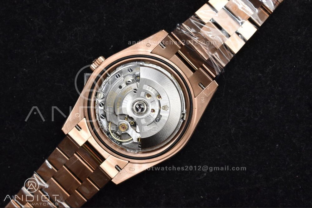 DayDate 40 RG GMF 904L Steel Meteorite Dial Crystal Markers On President Bracelet A3255