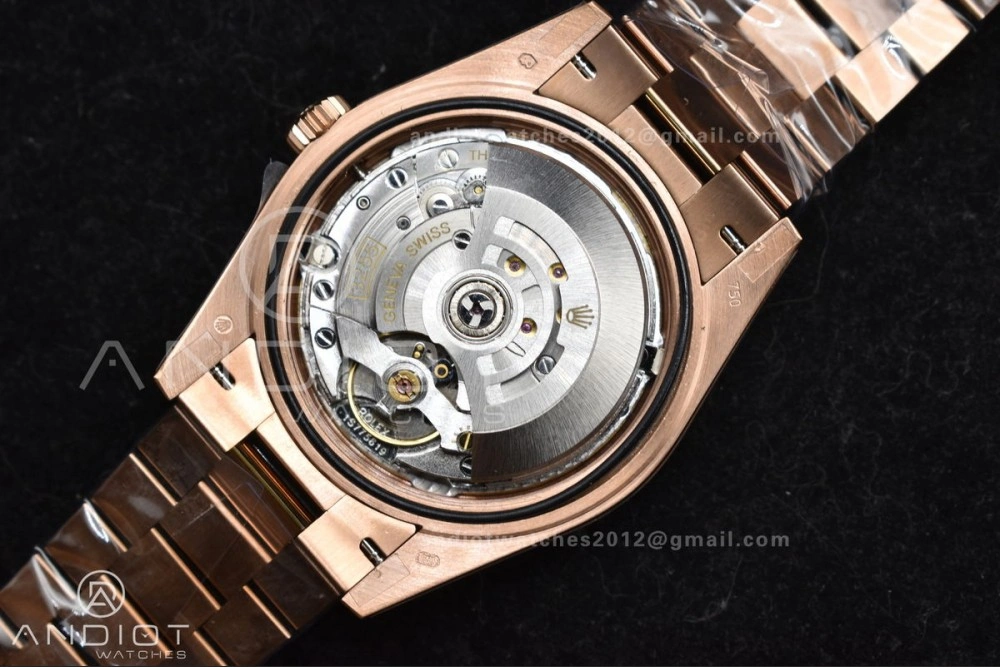 DayDate 40 RG GMF 904L Steel Meteorite Dial Crystal Markers On President Bracelet A3255