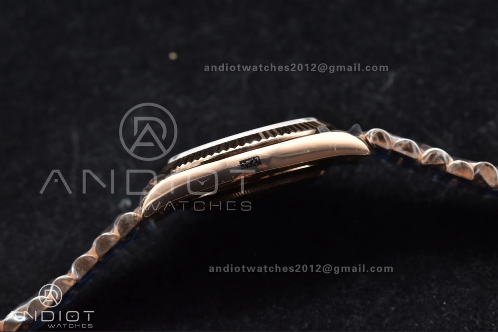 DayDate 40 RG GMF Plated 904L Steel RG Dial Crystal Markers On President Bracelet A2836 V2