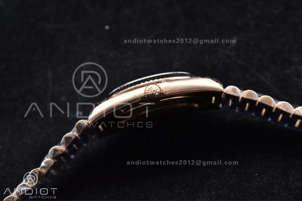 DayDate 40 RG GMF Plated 904L Steel RG Dial Crystal Markers On President Bracelet A2836 V2