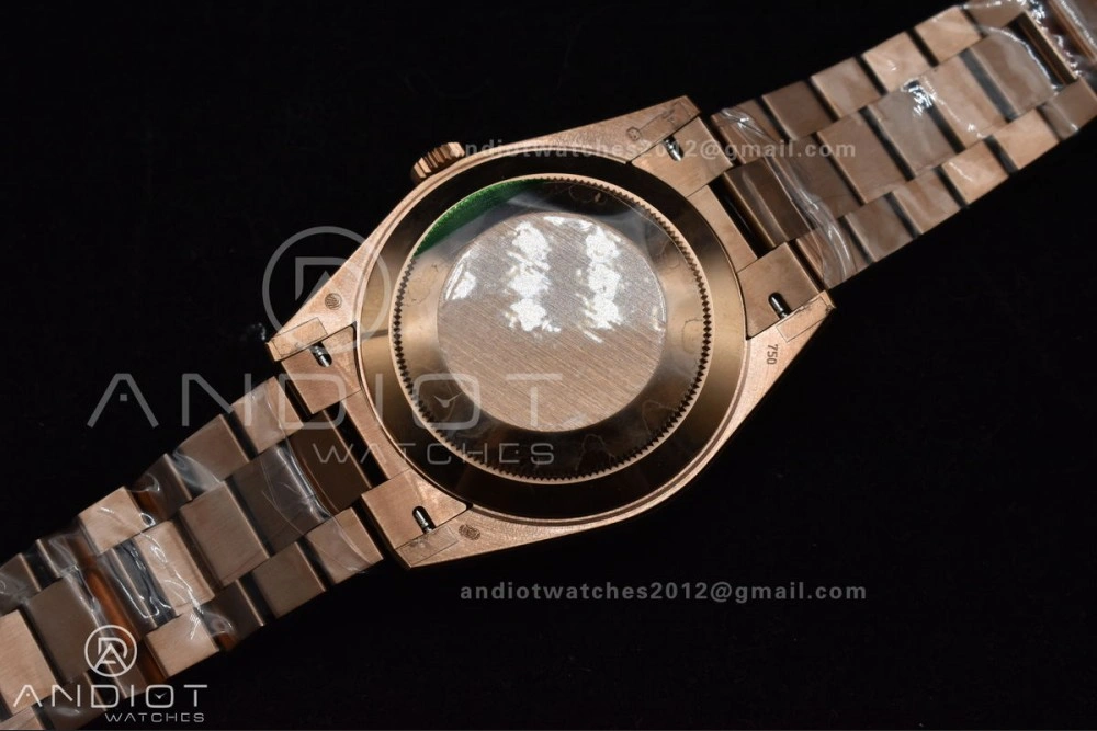 DayDate 40 RG GMF Plated 904L Steel RG Dial Crystal Markers On President Bracelet A2836 V2