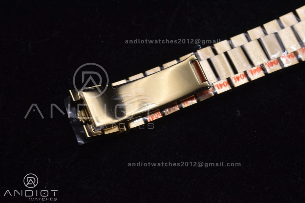 DayDate 40 RG GMF Tungsten Weighted 904L Steel Black Dial with Crystal Markers On President Bracelet A2836 V2