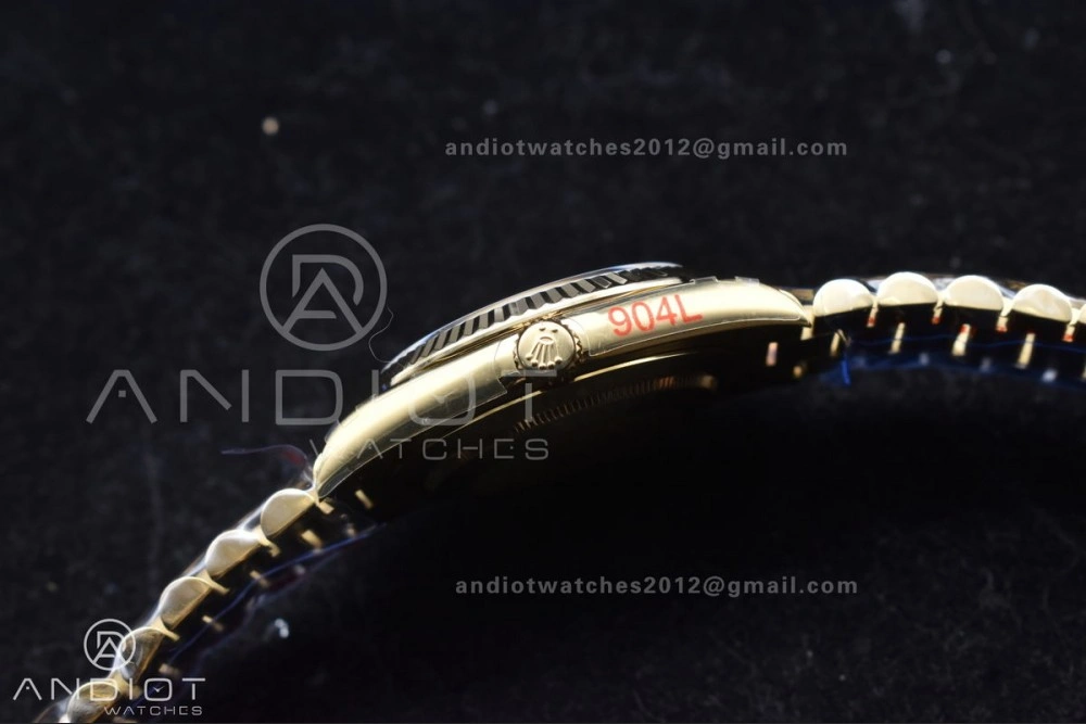 DayDate 40 RG GMF Tungsten Weighted 904L Steel Black Dial with Crystal Markers On President Bracelet A2836 V2