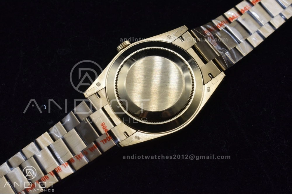 DayDate 40 RG GMF Tungsten Weighted 904L Steel Black Dial with Crystal Markers On President Bracelet A2836 V2