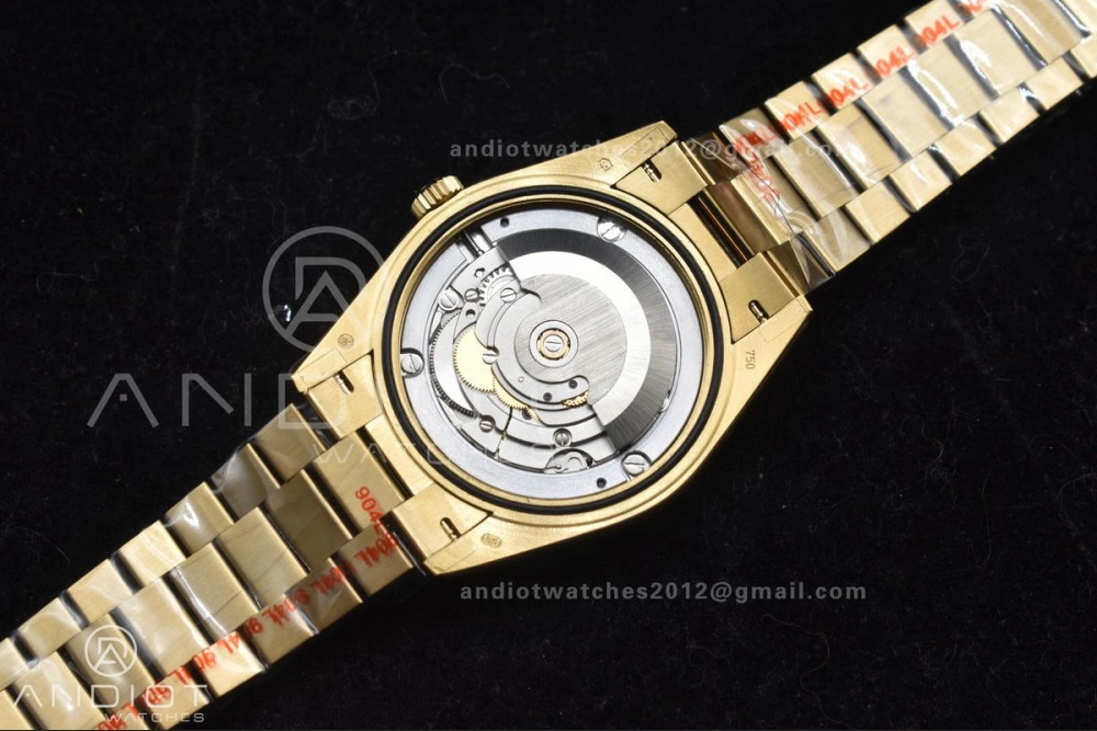 DayDate 40 RG GMF Tungsten Weighted 904L Steel Black Dial with Crystal Markers On President Bracelet A2836 V2