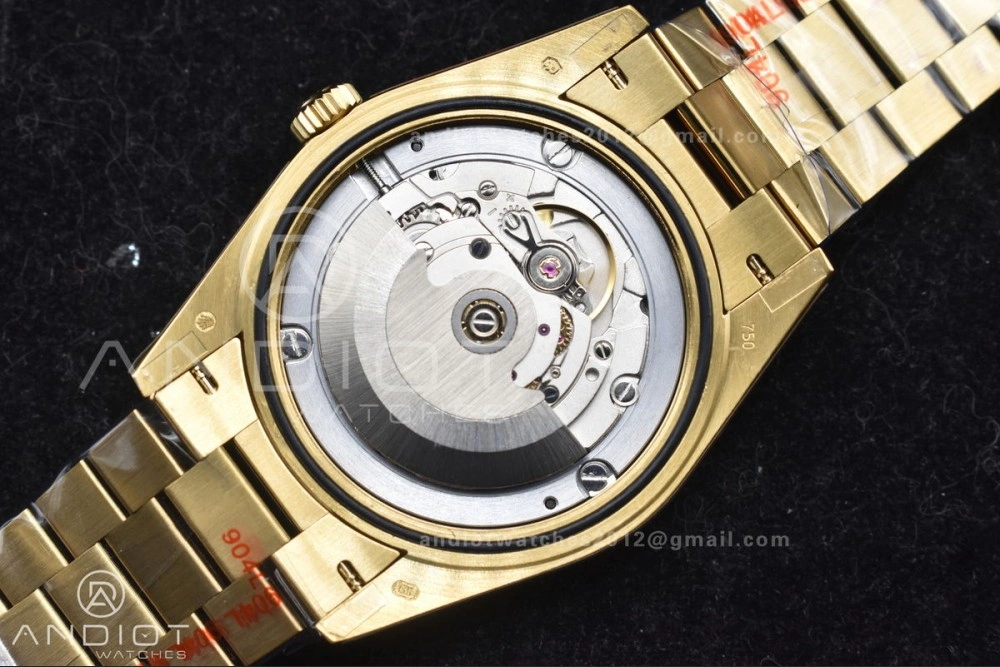 DayDate 40 RG GMF Tungsten Weighted 904L Steel Black Dial with Crystal Markers On President Bracelet A2836 V2