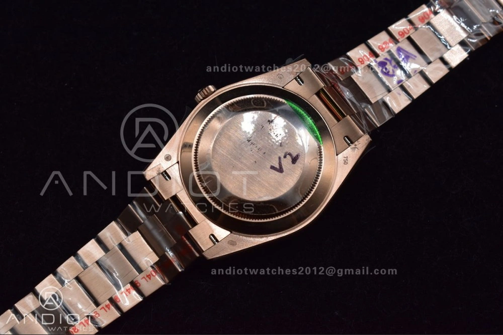 DayDate 40 RG GMF Tungsten Weighted 904L Steel Green Dial Roman Markers on President Bracelet A2836 V2