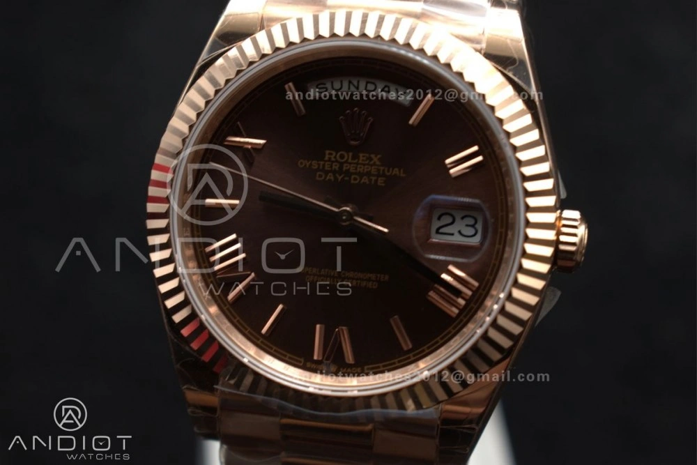 DayDate 40 RG GSF Gain Weight Brown Roman Dial on President Bracelet A2836