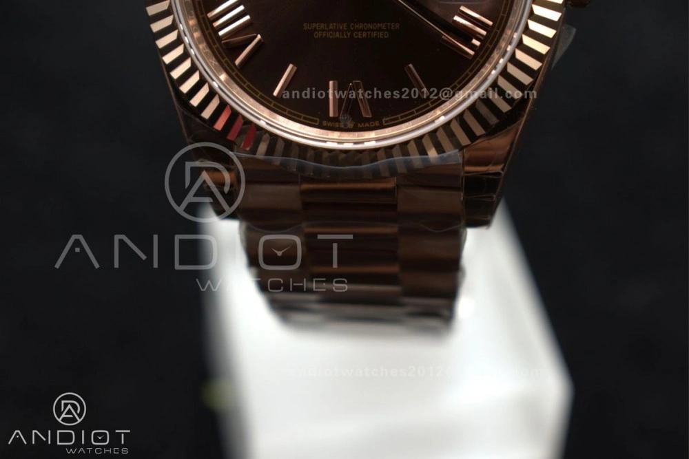 DayDate 40 RG GSF Gain Weight Brown Roman Dial on President Bracelet A2836