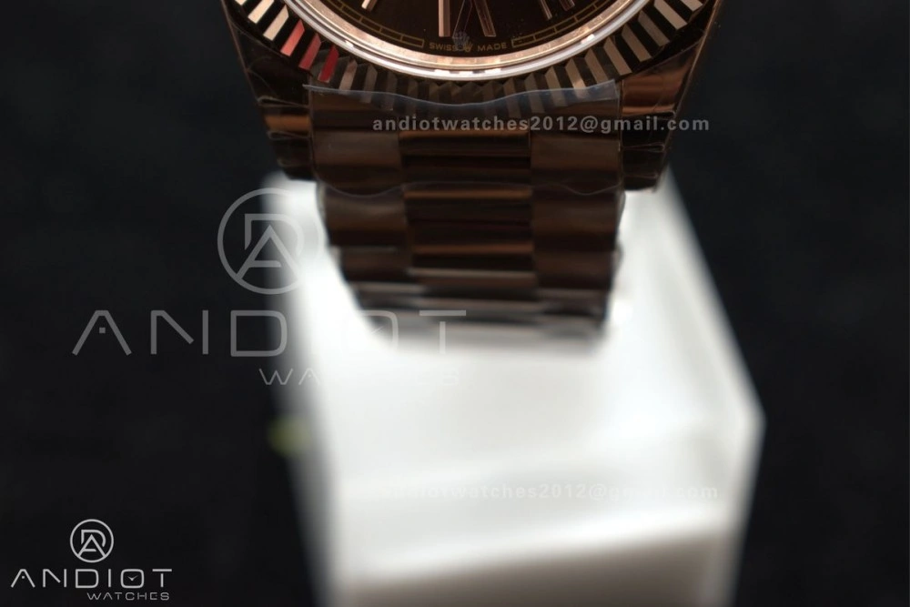 DayDate 40 RG GSF Gain Weight Brown Roman Dial on President Bracelet A2836