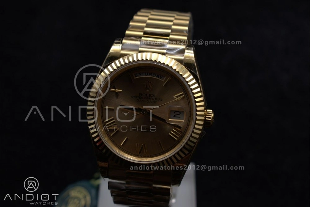 DayDate 40 RG GSF Gain Weight Gold Roman Dial on President Bracelet A2836
