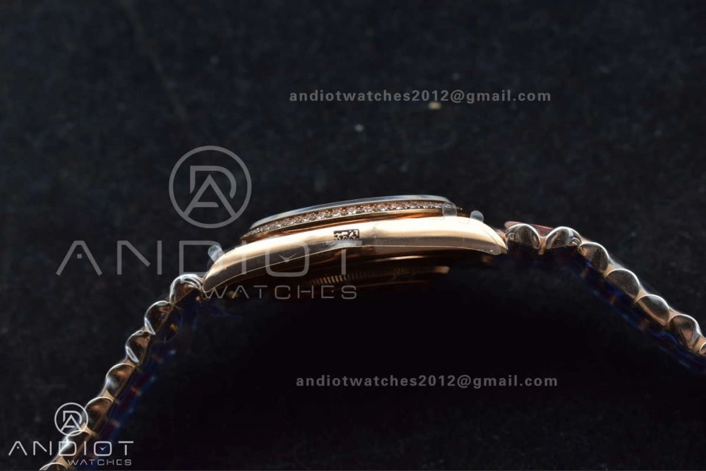 DayDate 40 RG JDF 904L Steel Meteorite Dial Crystal Markers On President Bracelet A3255