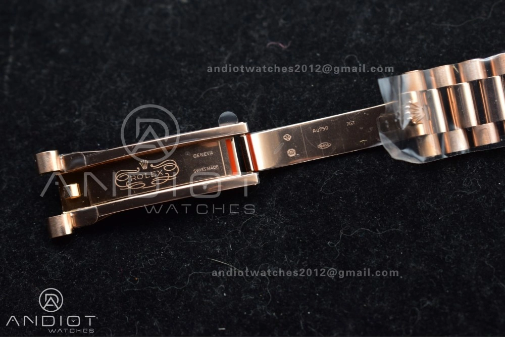 DayDate 40 RG QF Best Edition 904L Steel Slate Ombre Dial on President Bracelet A2836 V4 (Gain Weight)