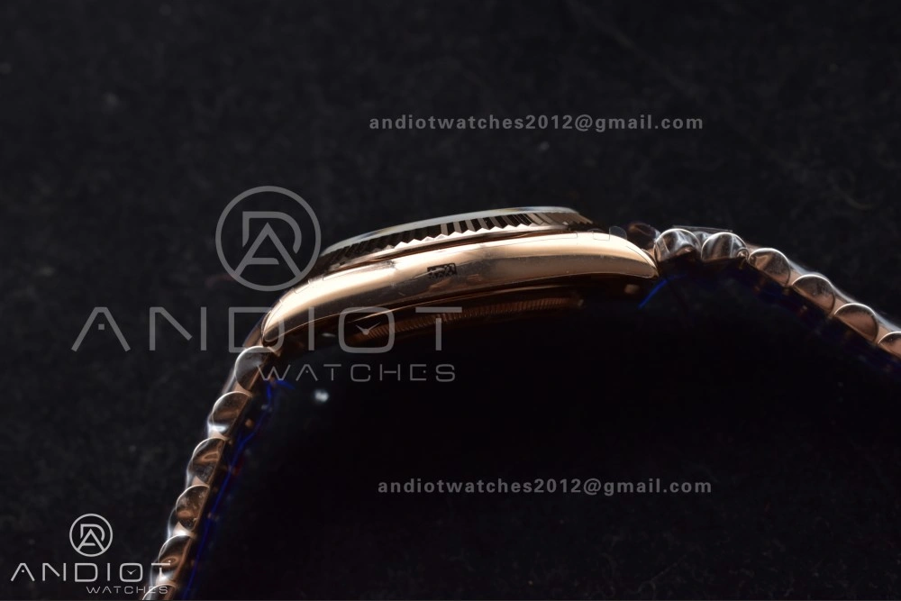 DayDate 40 RG QF Best Edition 904L Steel Slate Ombre Dial on President Bracelet A2836 V4 (Gain Weight)