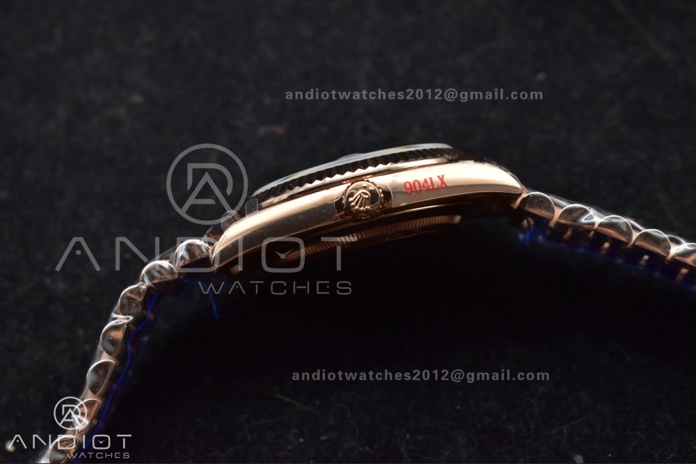 DayDate 40 RG QF Best Edition 904L Steel Slate Ombre Dial on President Bracelet A2836 V4 (Gain Weight)