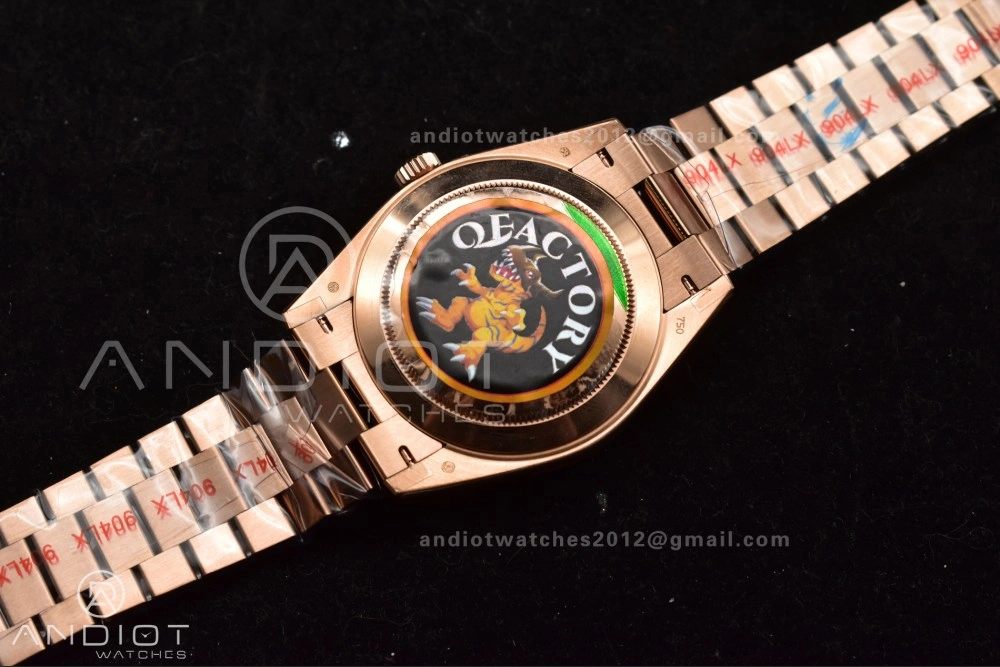 DayDate 40 RG QF Best Edition 904L Steel Slate Ombre Dial on President Bracelet A2836 V4 (Gain Weight)