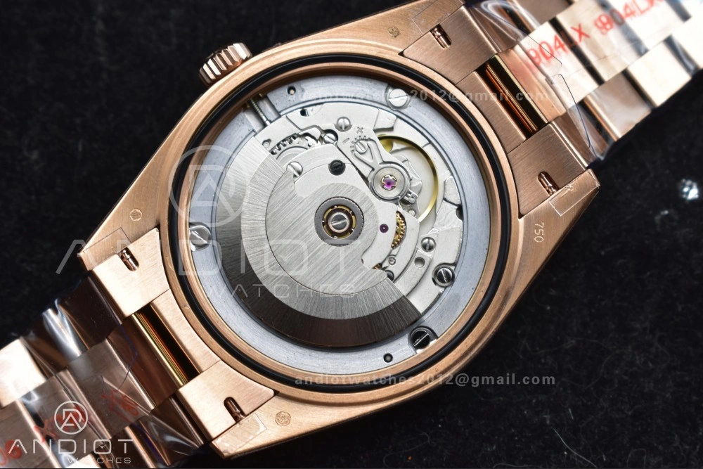 DayDate 40 RG QF Best Edition 904L Steel Slate Ombre Dial on President Bracelet A2836 V4 (Gain Weight)