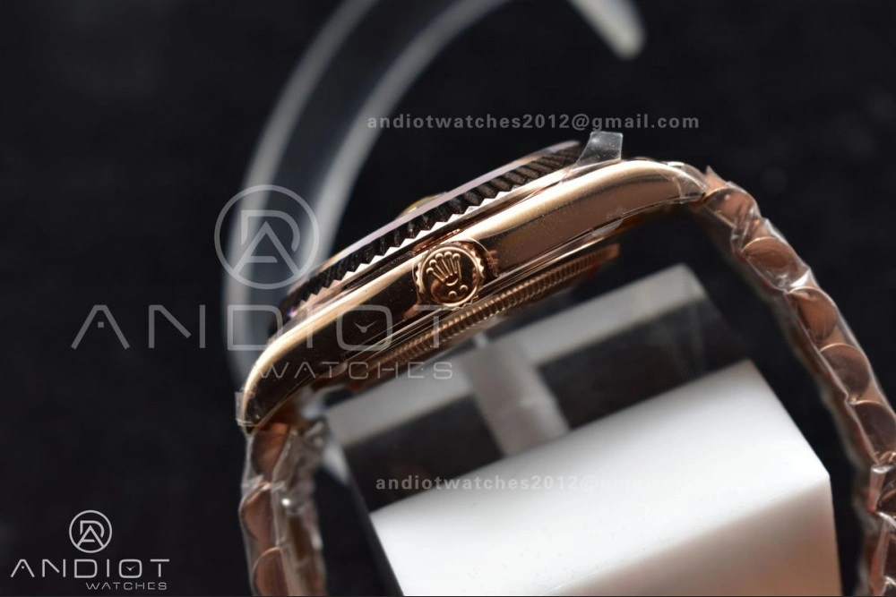 DayDate 40 RG TWF 316L Steel Meteorite Dial Crystal Markers on President Bracelet A2836