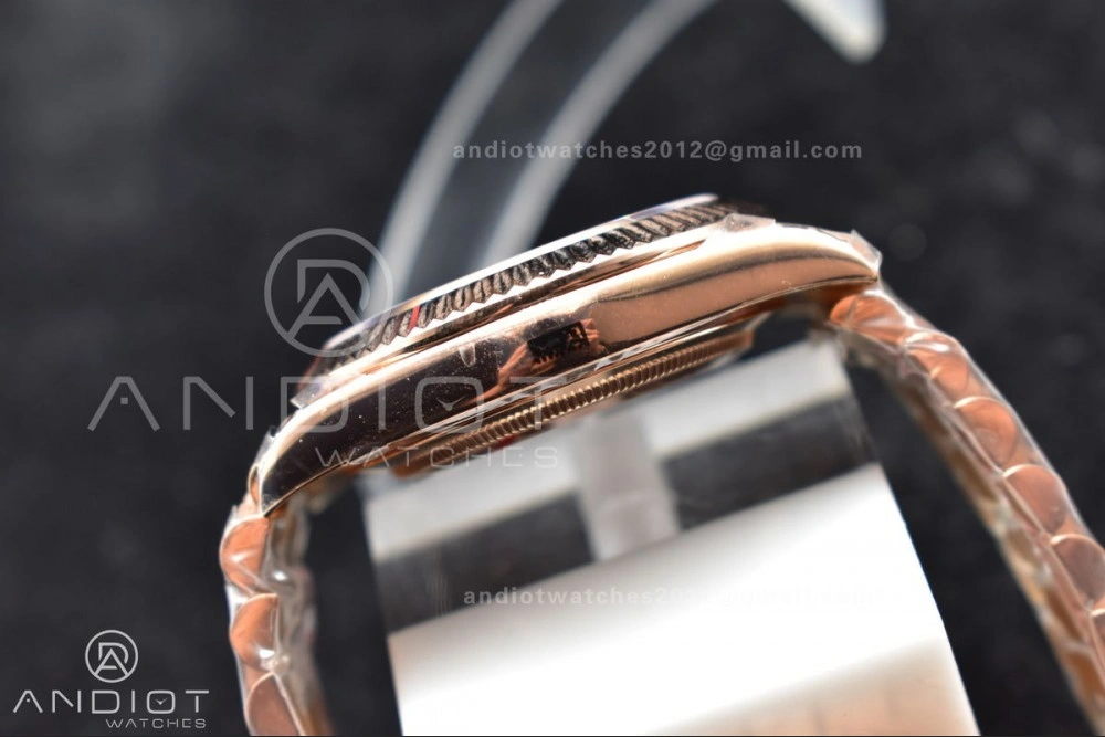 DayDate 40 RG TWF 316L Steel Meteorite Dial Crystal Markers on President Bracelet A2836