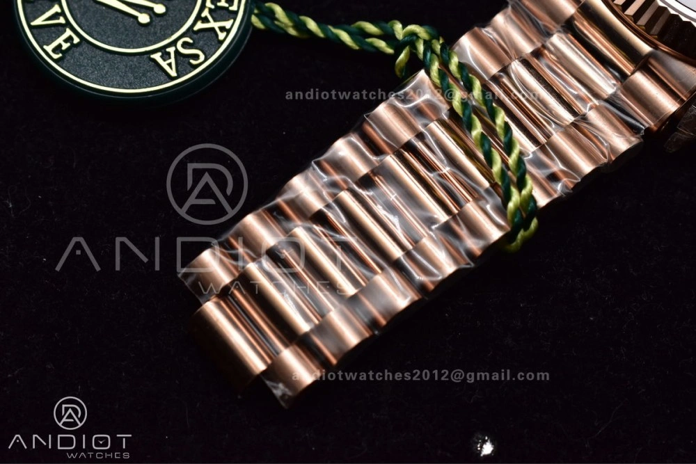 DayDate 40 RG TWF 316L Steel Meteorite Dial Crystal Markers on President Bracelet A2836