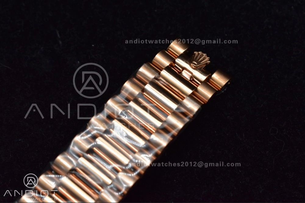 DayDate 40 RG TWF 316L Steel Meteorite Dial Crystal Markers on President Bracelet A2836