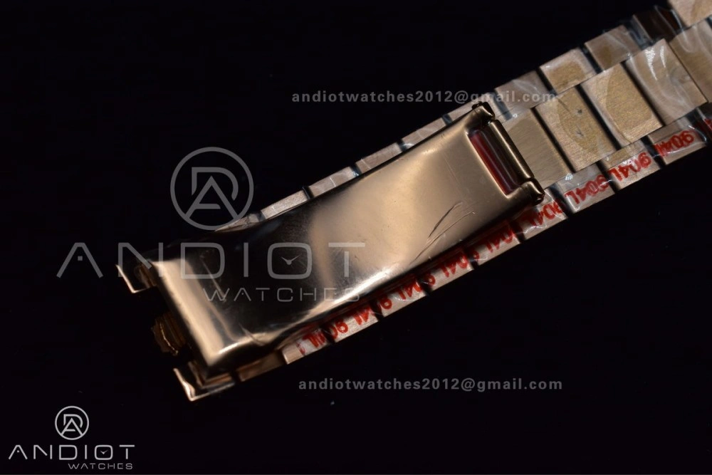 DayDate 40 RG TWF 316L Steel Meteorite Dial Crystal Markers on President Bracelet A2836