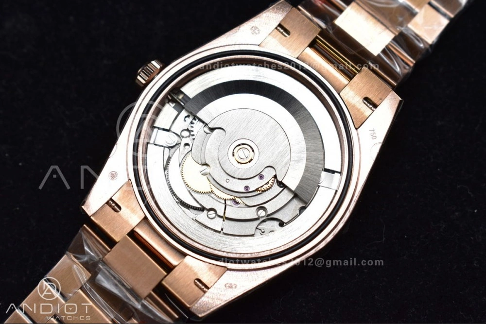 DayDate 40 RG TWF 316L Steel Meteorite Dial Crystal Markers on President Bracelet A2836