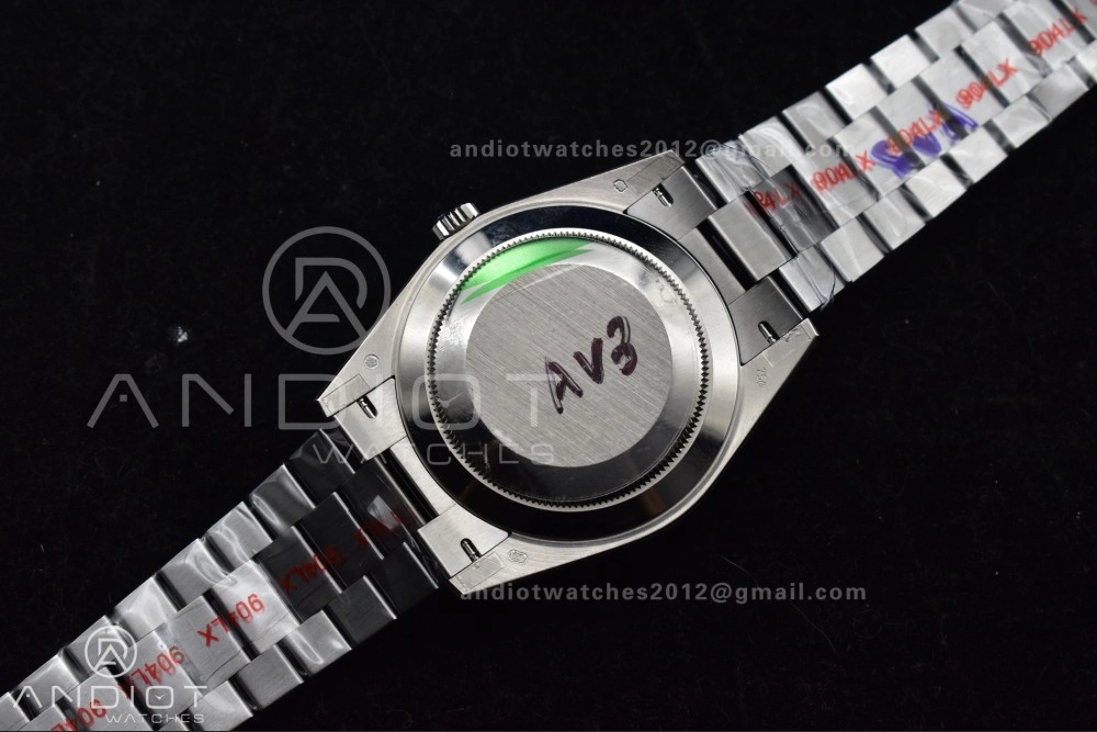 DayDate 40 SS GMF 904L Steel Black Crystal Dial on President Bracelet A2836 V3 (Gain Weight)