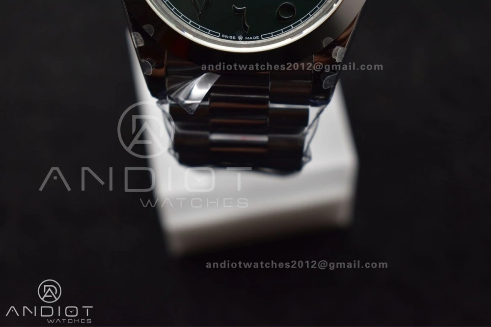 DayDate 40 SS GMF 904L Steel Green Dial Arabic Markers On President Bracelet A2836