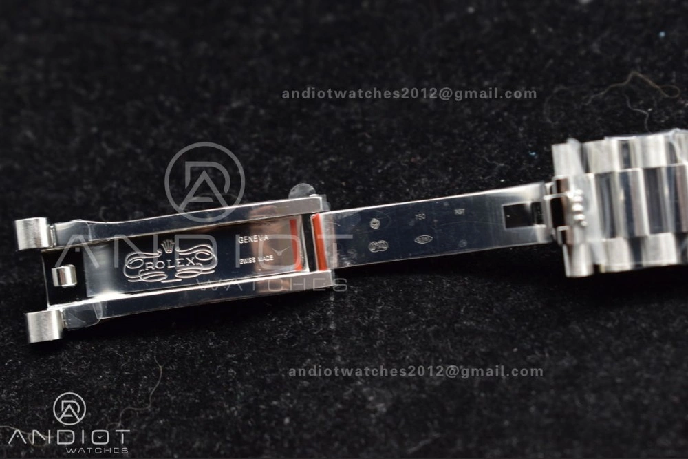 DayDate 40 SS GMF 904L Steel Iced Blue Dial Roman Markers On President Bracelet A3255 V2