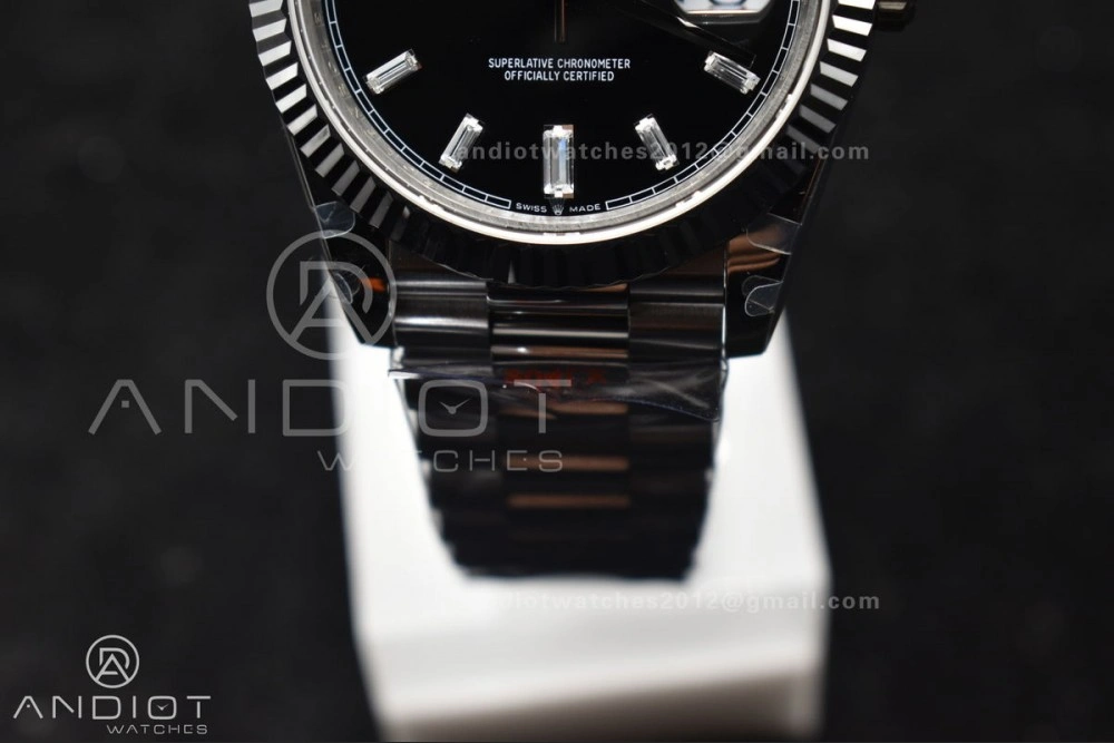 DayDate 40 SS GMF Gain Weight Black Crystal Dial On President Bracelet A2836