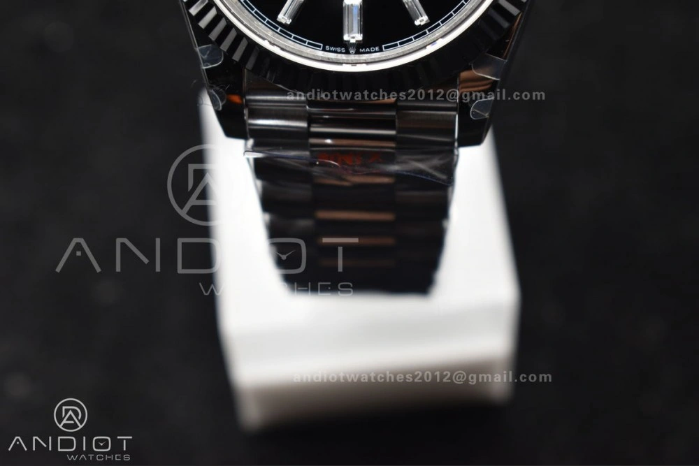 DayDate 40 SS GMF Gain Weight Black Crystal Dial On President Bracelet A2836