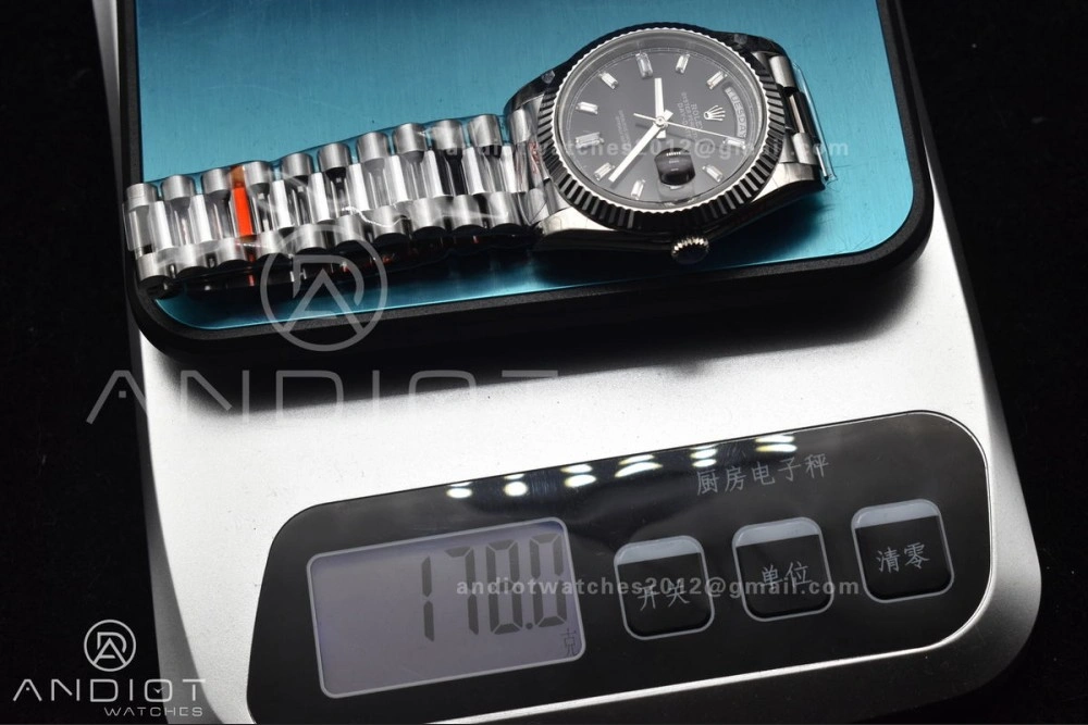 DayDate 40 SS GMF Gain Weight Black Crystal Dial On President Bracelet A2836