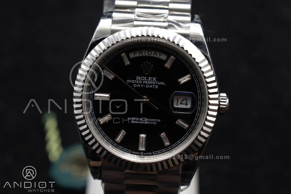 DayDate 40 SS GSF Gain Weight Black Crystal Dial on President Bracelet A2836