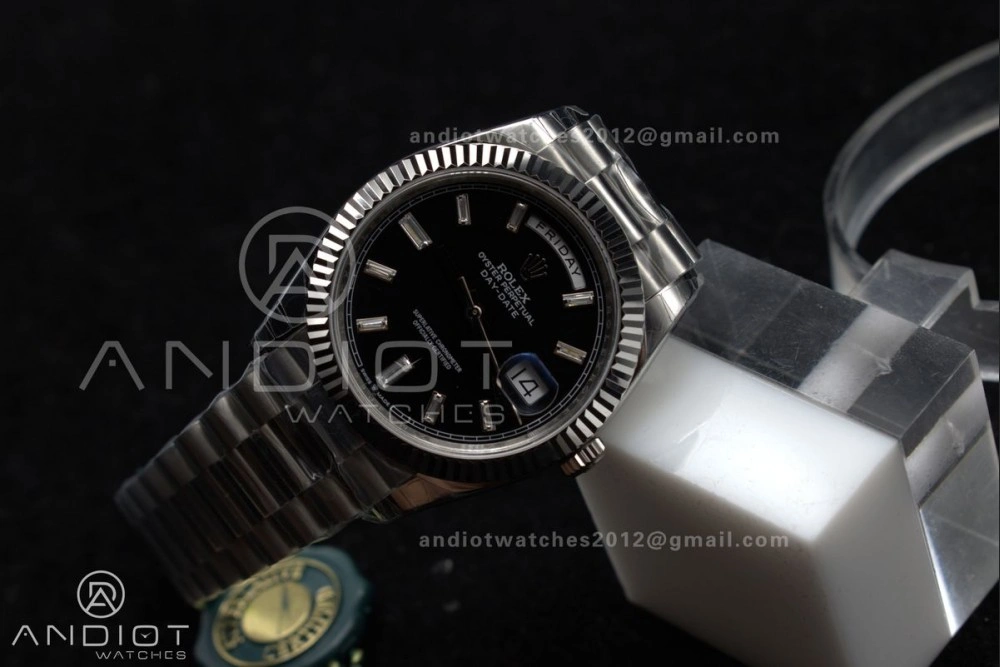 DayDate 40 SS GSF Gain Weight Black Crystal Dial on President Bracelet A2836