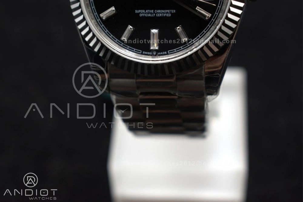 DayDate 40 SS GSF Gain Weight Black Crystal Dial on President Bracelet A2836
