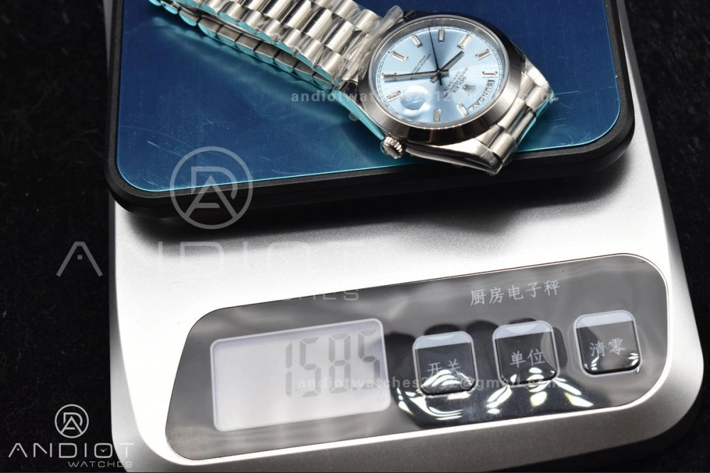 DayDate 40 SS GSF Gain Weight Iced Blue Crystal Dial On President Bracelet A2836