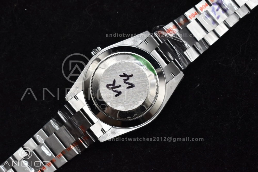 DayDate 40 SS JDF 904L Steel Green Arabic Dial on President Bracelet VR3255 V3 (Gain Weight)