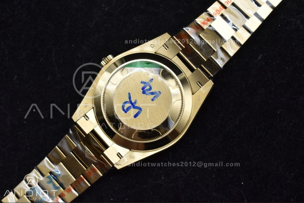 DayDate 40 YG GMF Gain Weight 904L Steel Gold Dial Diamond Markers On President Bracelet A3255 V2