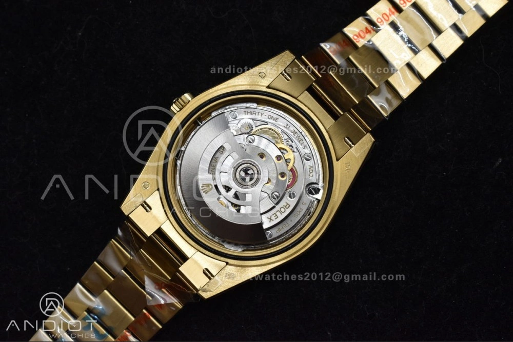 DayDate 40 YG GMF Gain Weight 904L Steel Gold Dial Diamond Markers On President Bracelet A3255 V2