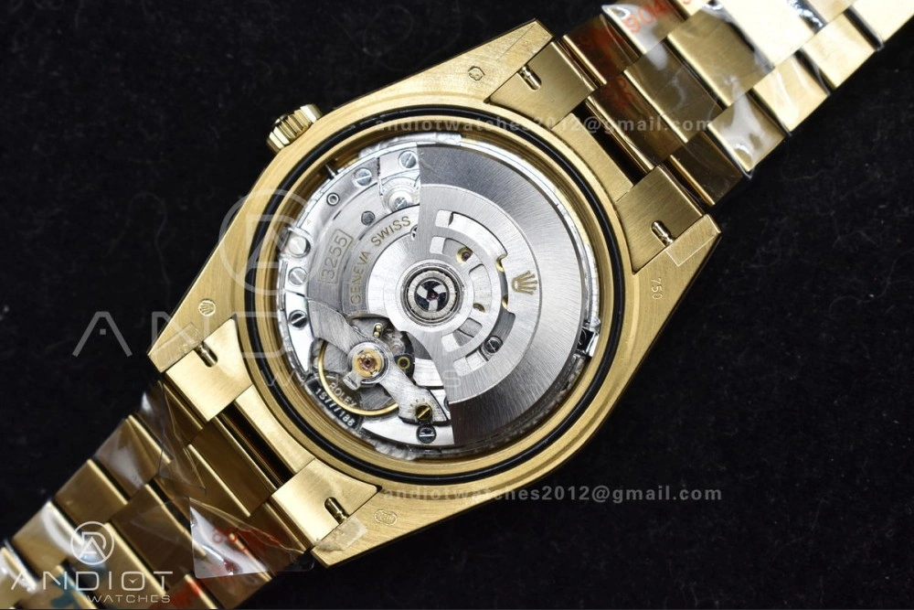 DayDate 40 YG GMF Gain Weight 904L Steel Gold Dial Diamond Markers On President Bracelet A3255 V2